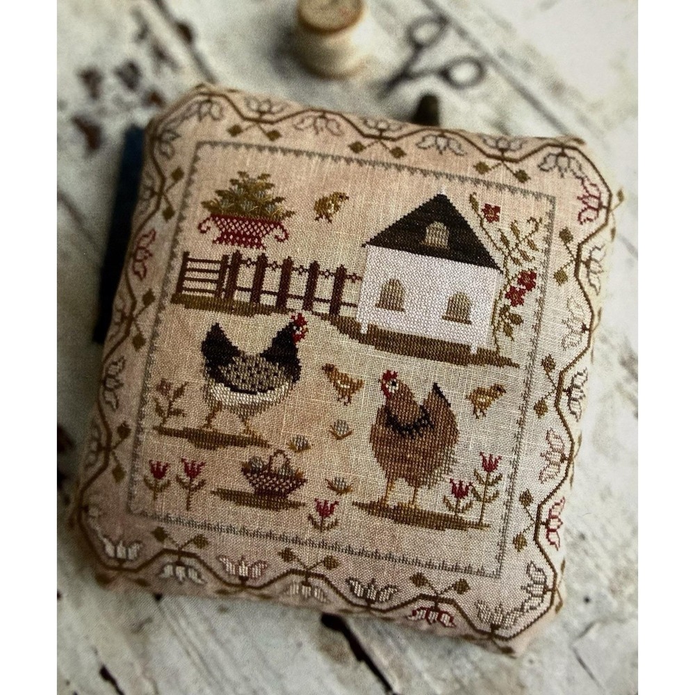Spring Chickens Pinkeep Cross Stitch Pattern By Stacy Nash w Threads